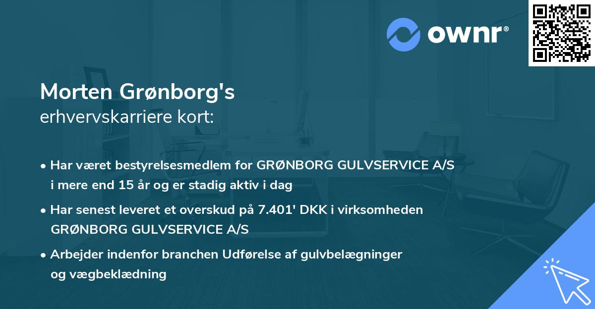 Morten Grønborg's erhvervskarriere kort