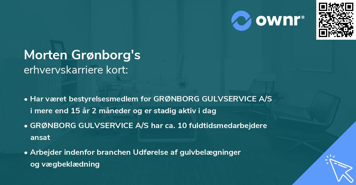 Morten Grønborg's erhvervskarriere kort