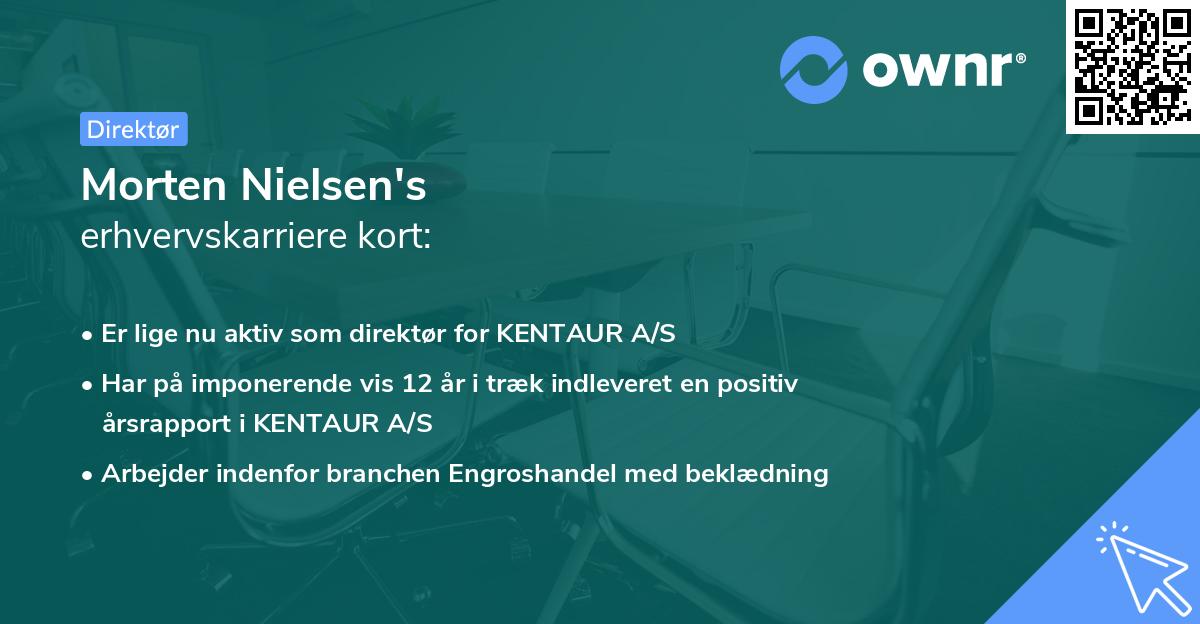Morten Nielsen's erhvervskarriere kort