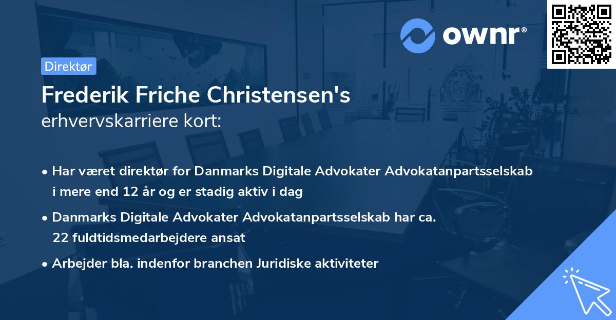 Frederik Friche Christensen's erhvervskarriere kort