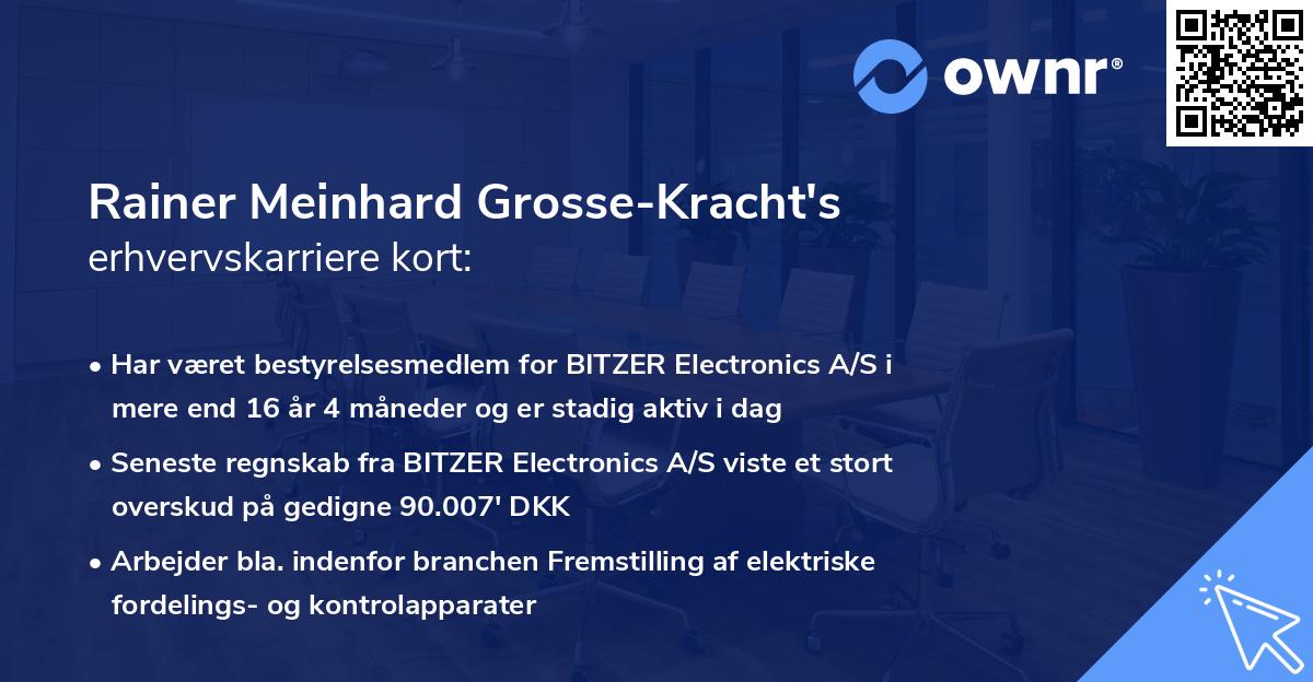 Rainer Meinhard Grosse-Kracht's erhvervskarriere kort