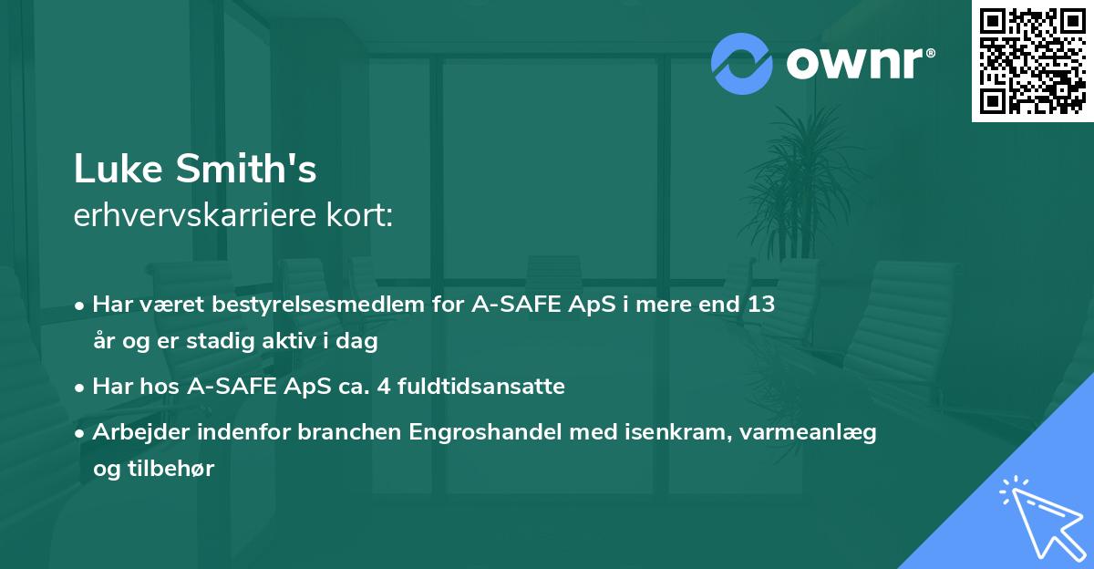 Luke Smith's erhvervskarriere kort