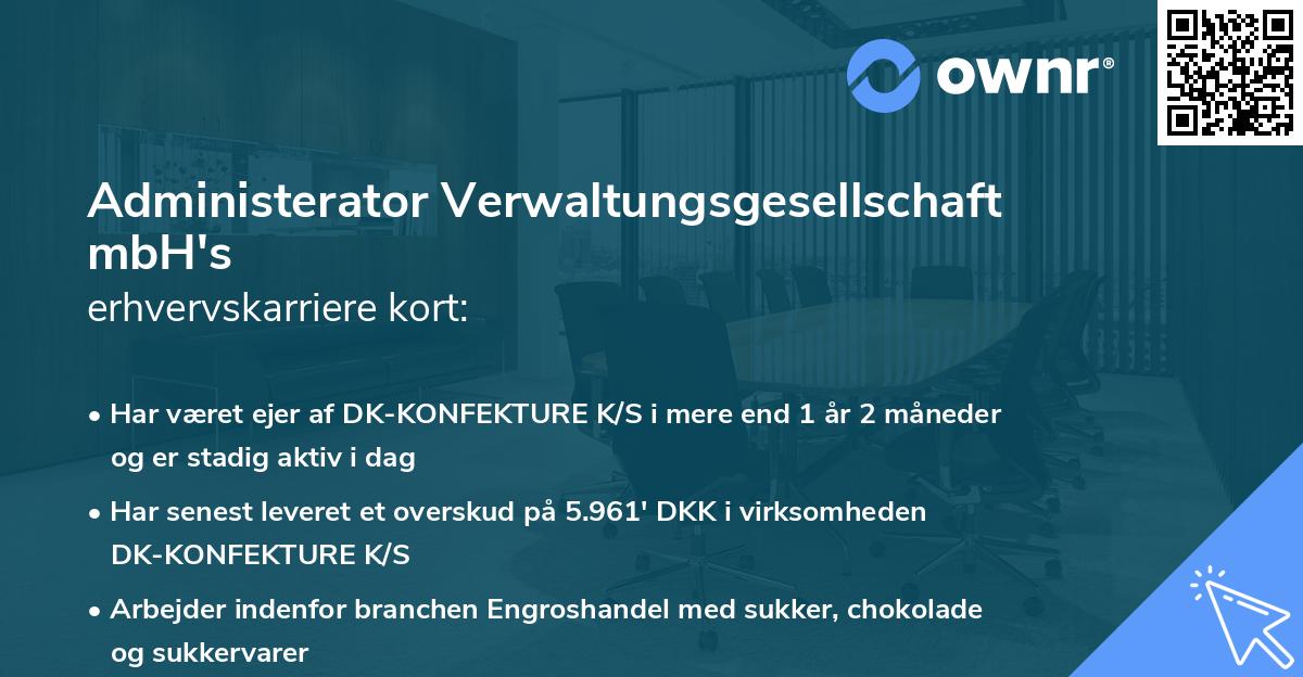 Administerator Verwaltungsgesellschaft mbH's erhvervskarriere kort