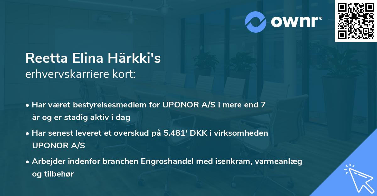 Reetta Elina Härkki's erhvervskarriere kort