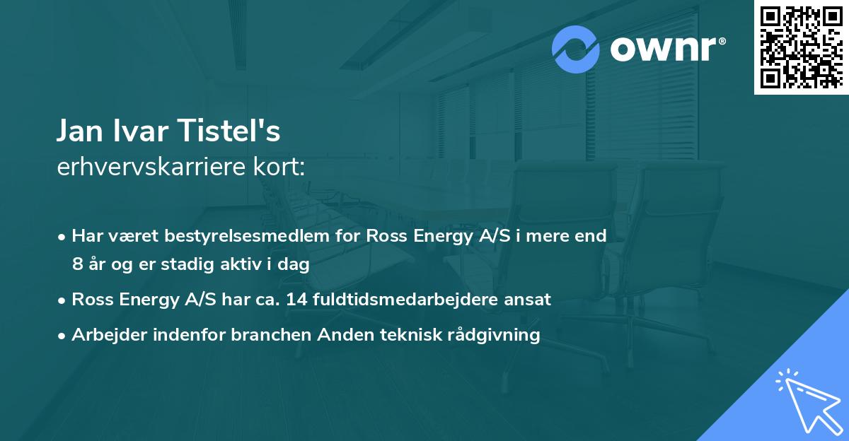 Jan Ivar Tistel's erhvervskarriere kort