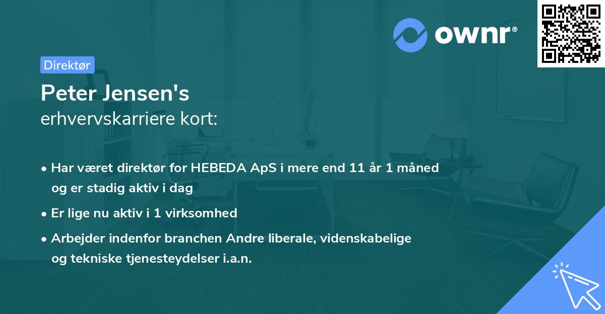 Peter Jensen's erhvervskarriere kort
