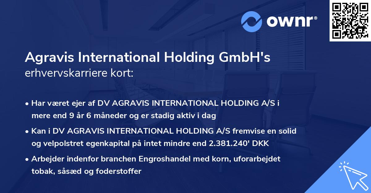 Agravis International Holding GmbH's erhvervskarriere kort