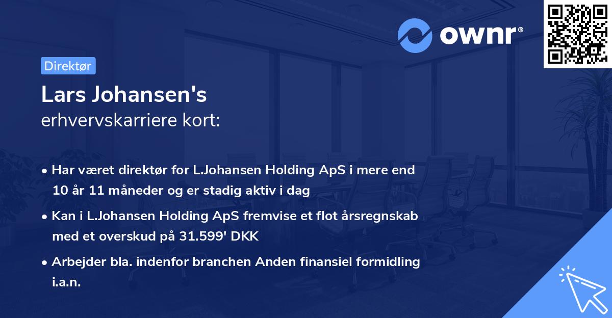 Lars Johansen's erhvervskarriere kort