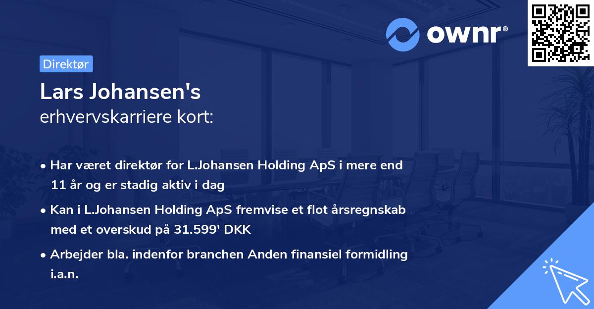 Lars Johansen's erhvervskarriere kort