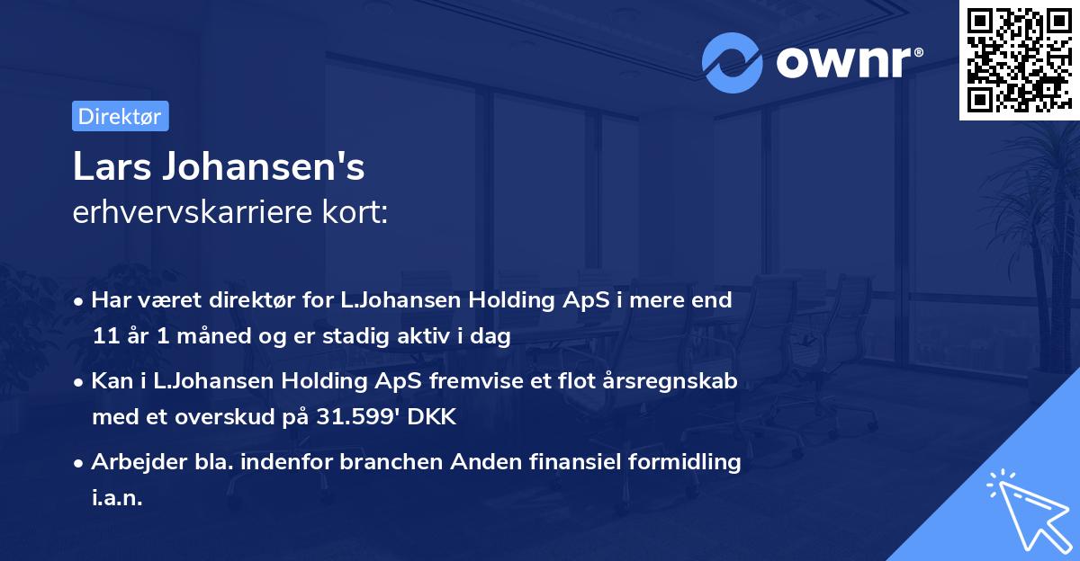Lars Johansen's erhvervskarriere kort