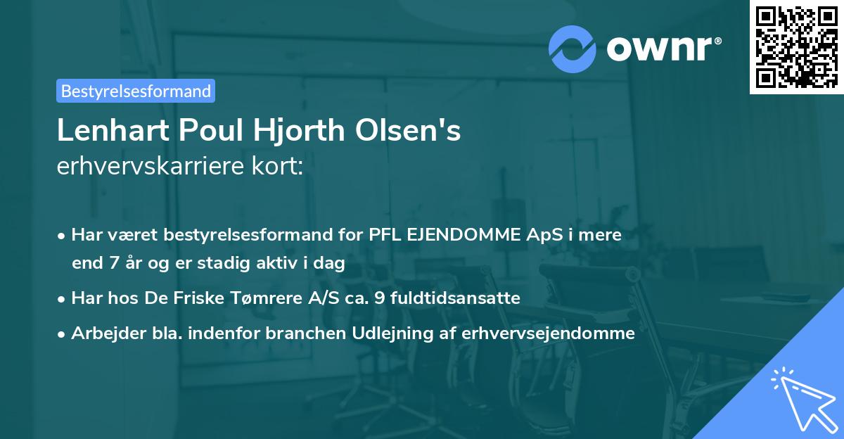 Lenhart Poul Hjorth Olsen's erhvervskarriere kort
