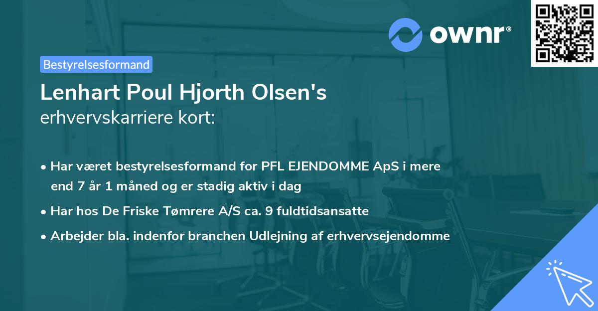 Lenhart Poul Hjorth Olsen's erhvervskarriere kort