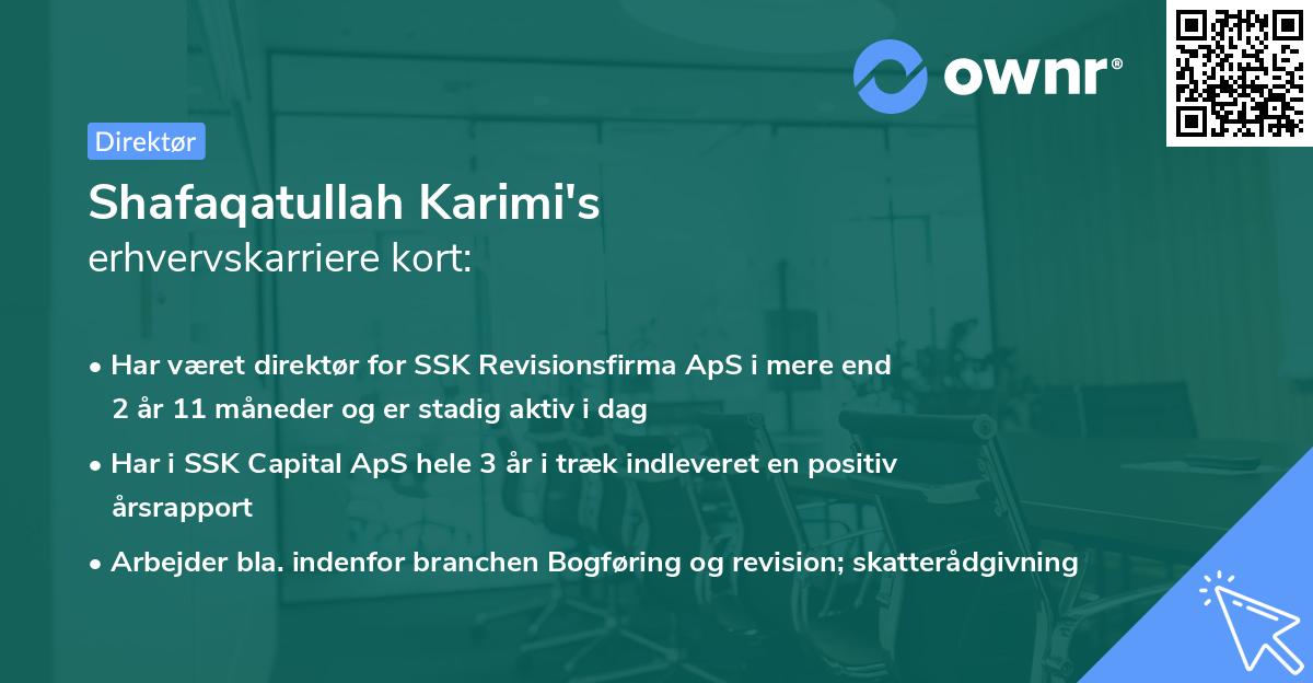 Shafaqatullah Karimi's erhvervskarriere kort
