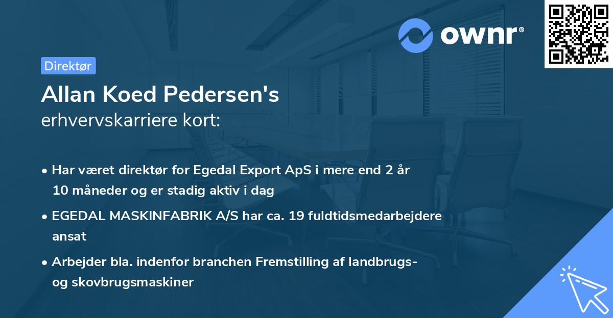 Allan Koed Pedersen's erhvervskarriere kort