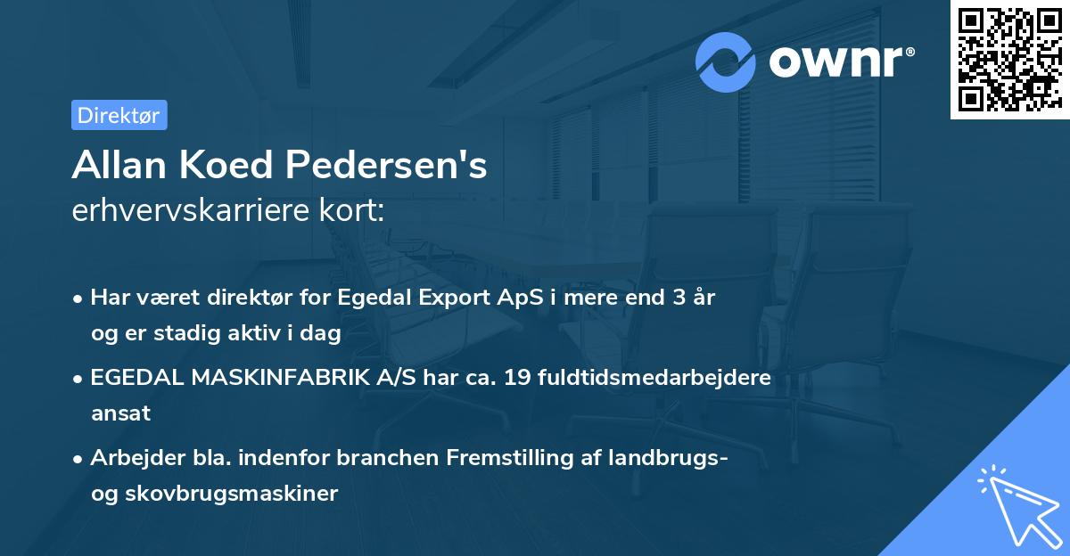 Allan Koed Pedersen's erhvervskarriere kort