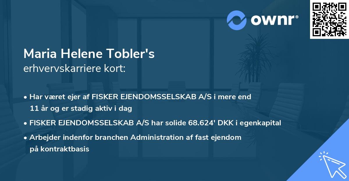 Maria Helene Tobler's erhvervskarriere kort