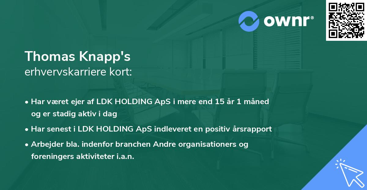 Thomas Knapp's erhvervskarriere kort