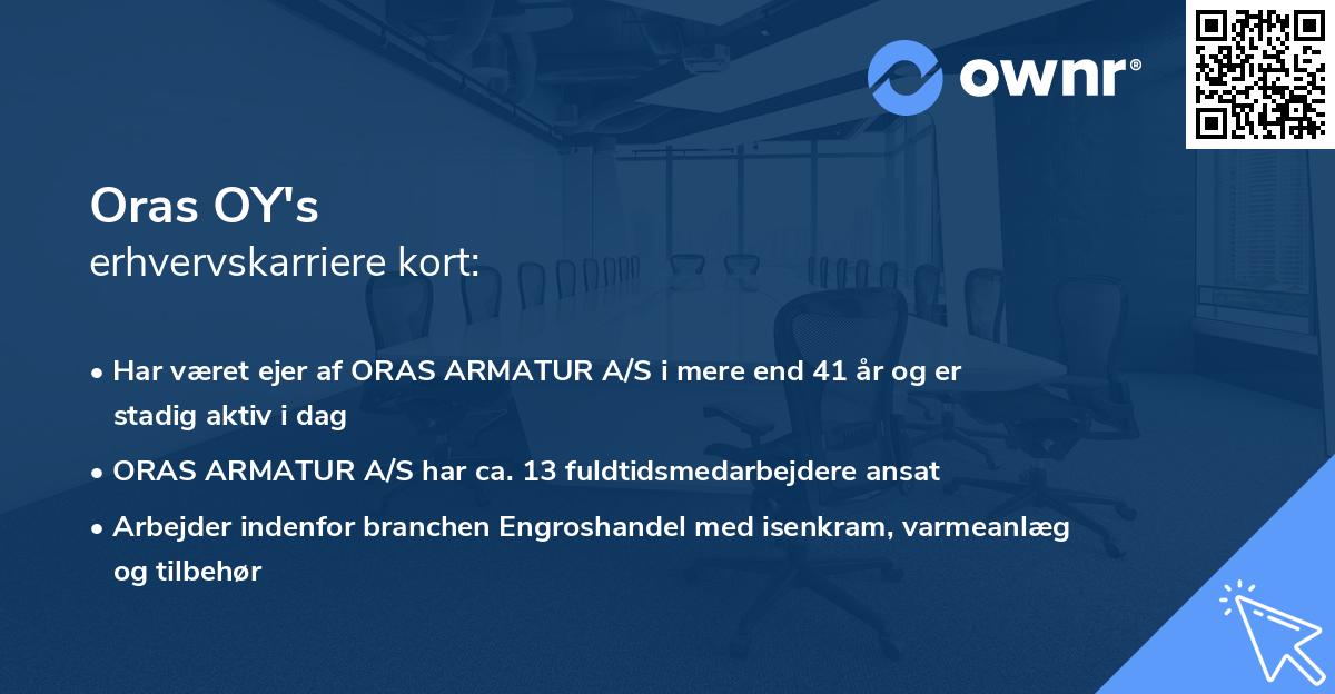 Oras OY's erhvervskarriere kort