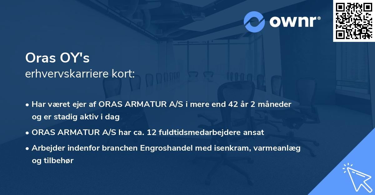 Oras OY's erhvervskarriere kort
