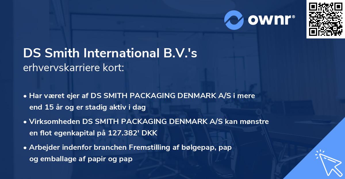 DS Smith International B.V.'s erhvervskarriere kort