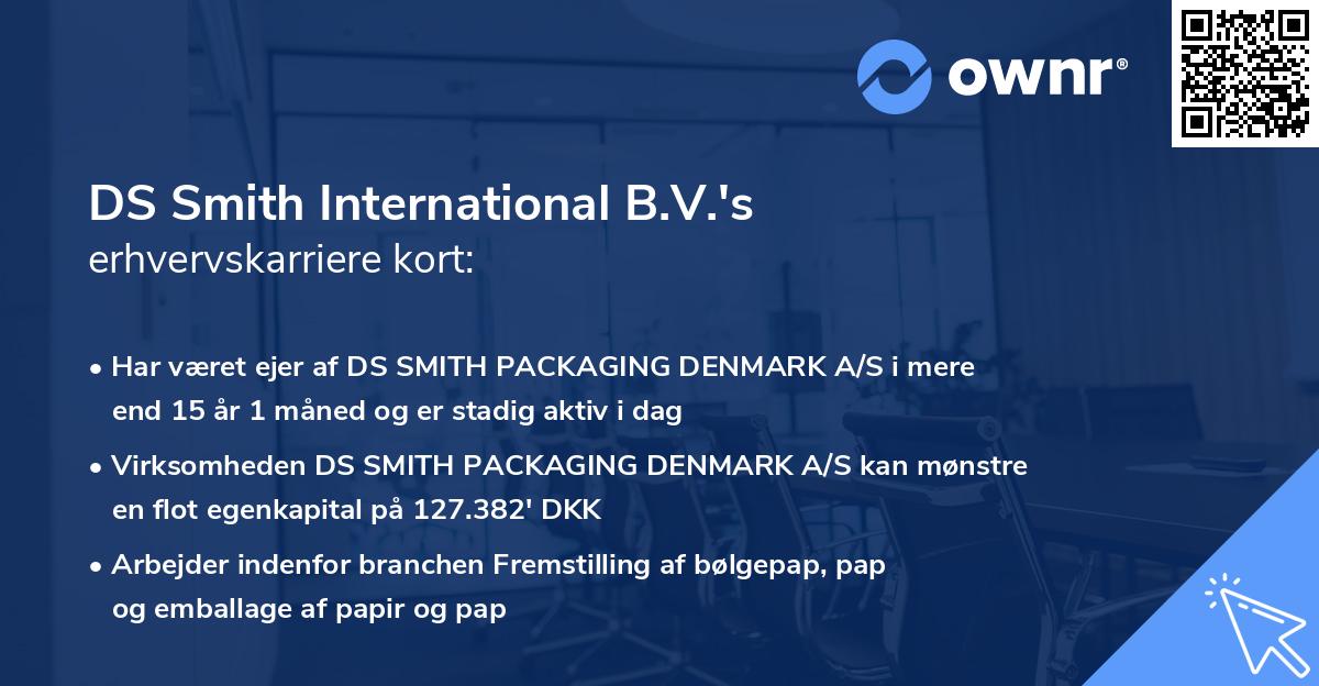 DS Smith International B.V.'s erhvervskarriere kort