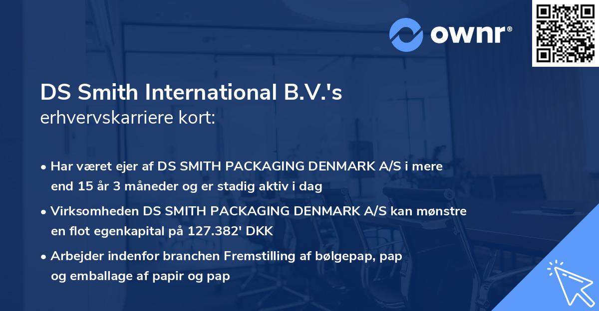 DS Smith International B.V.'s erhvervskarriere kort