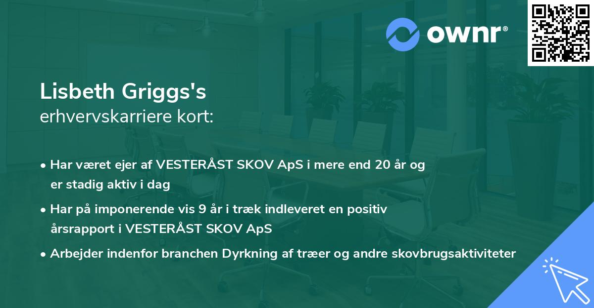 Lisbeth Griggs's erhvervskarriere kort