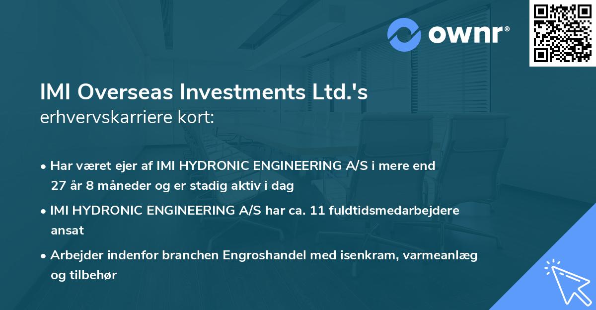 IMI Overseas Investments Ltd.'s erhvervskarriere kort