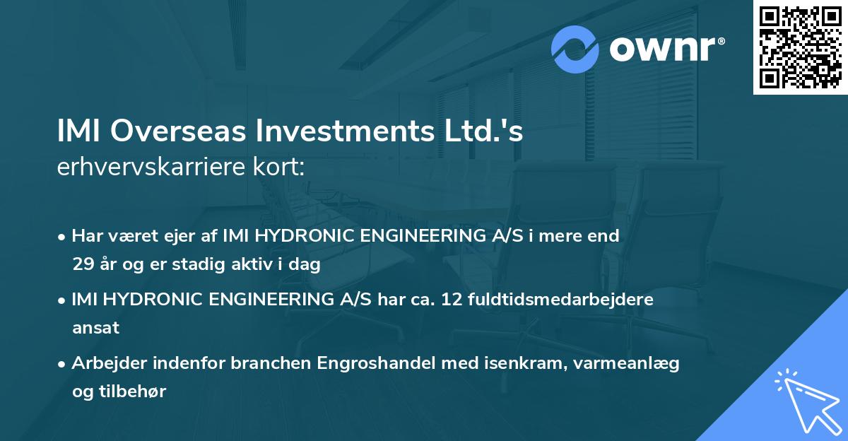 IMI Overseas Investments Ltd.'s erhvervskarriere kort