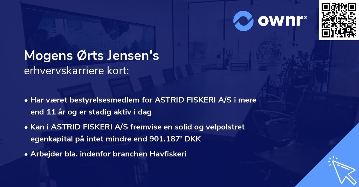 Mogens Ørts Jensen's erhvervskarriere kort