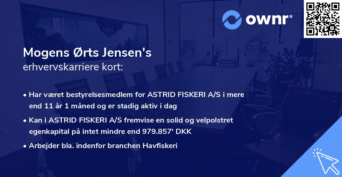 Mogens Ørts Jensen's erhvervskarriere kort
