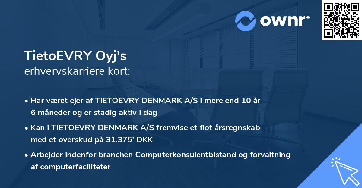 TietoEVRY Oyj's erhvervskarriere kort