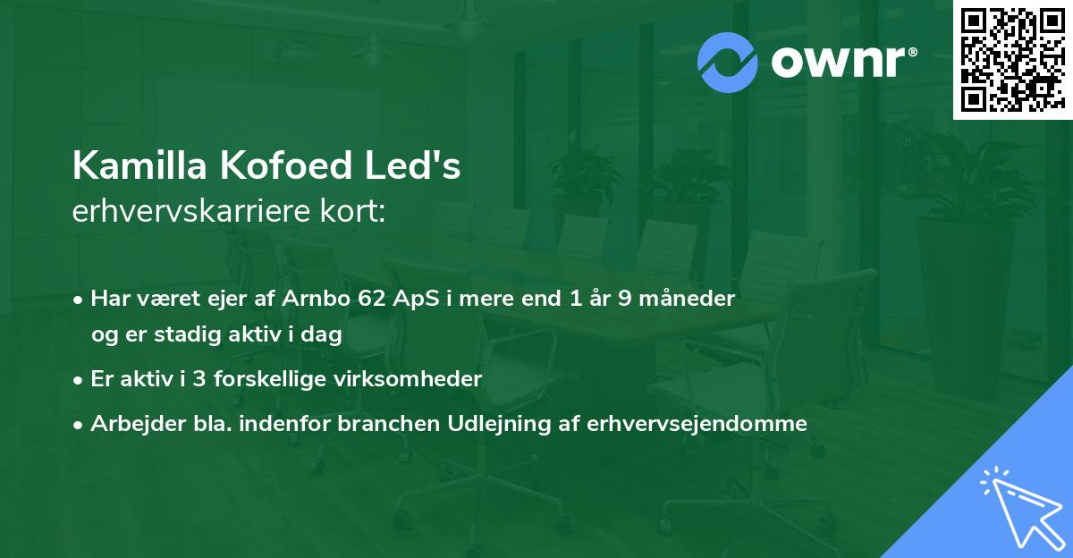 Kamilla Kofoed Led's erhvervskarriere kort