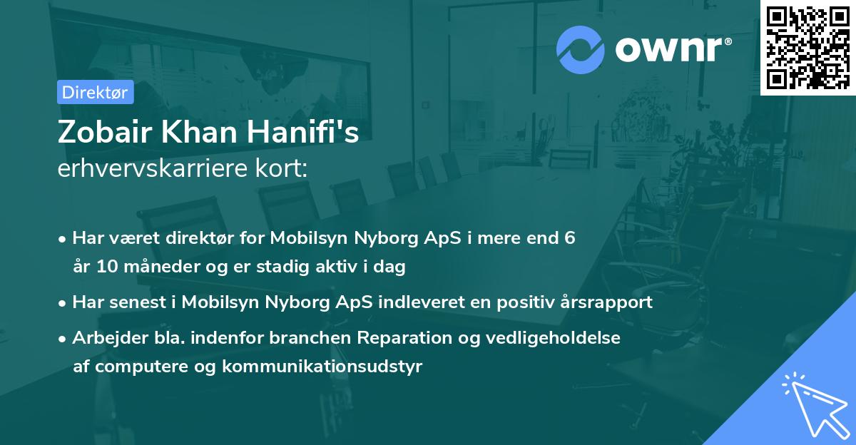 Zobair Khan Hanifi's erhvervskarriere kort