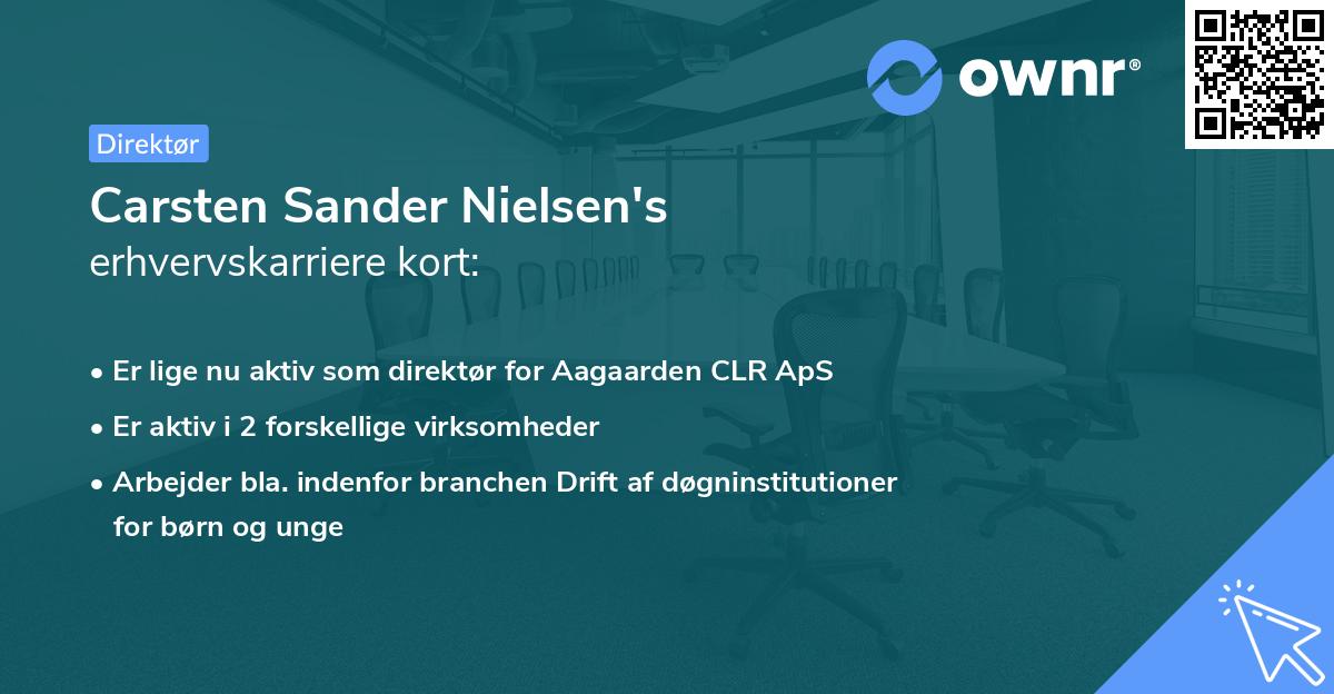 Carsten Sander Nielsen's erhvervskarriere kort