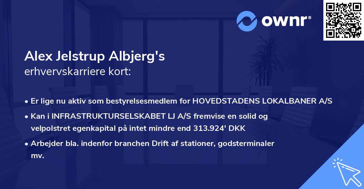 Alex Jelstrup Albjerg's erhvervskarriere kort