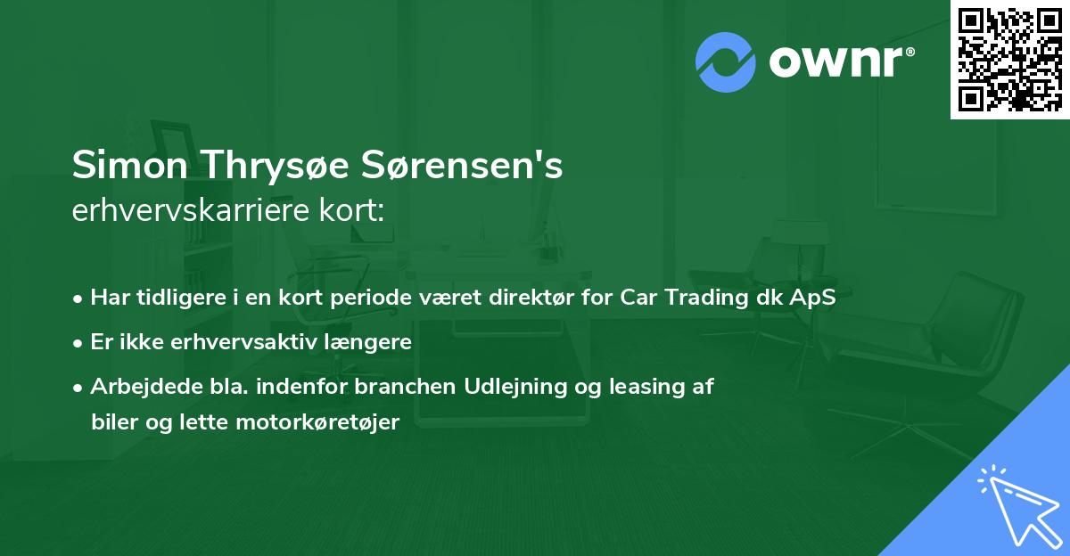 Simon Thrysøe Sørensen's erhvervskarriere kort