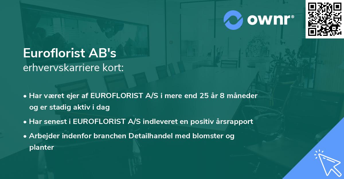 Euroflorist AB's erhvervskarriere kort