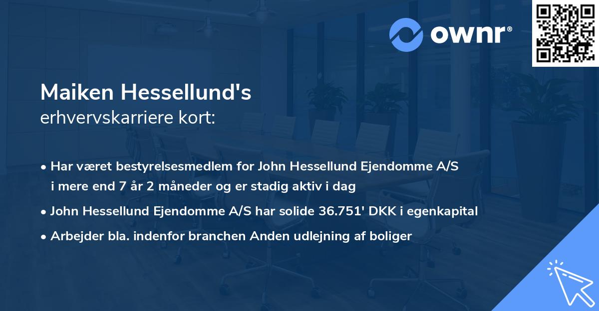 Maiken Hessellund's erhvervskarriere kort