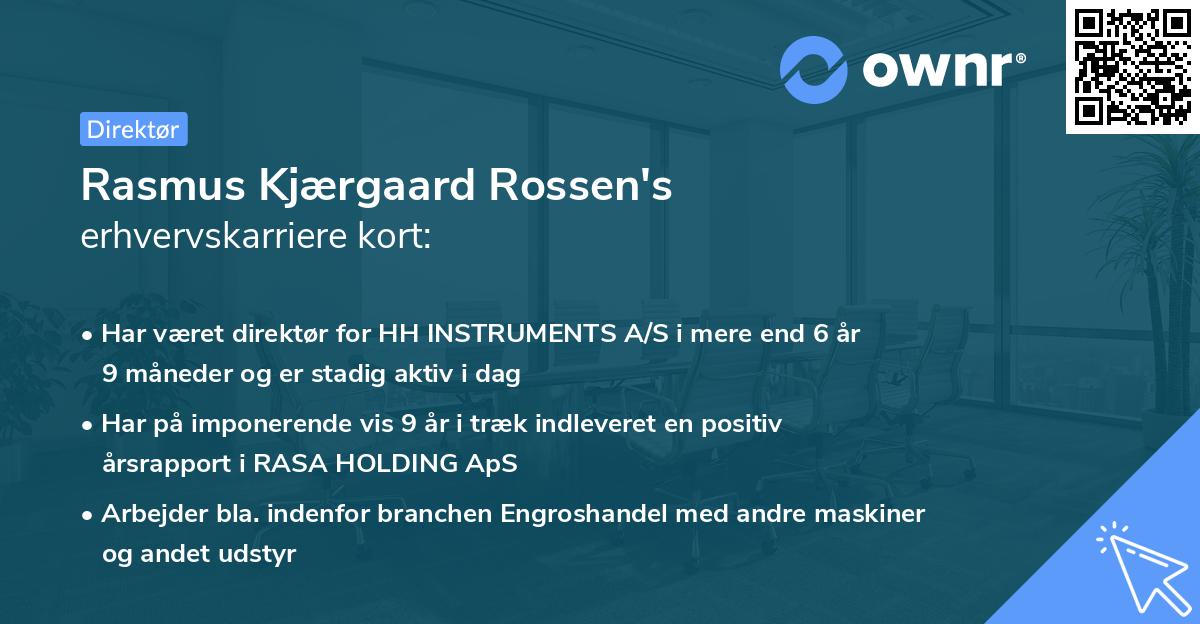 Rasmus Kjærgaard Rossen's erhvervskarriere kort