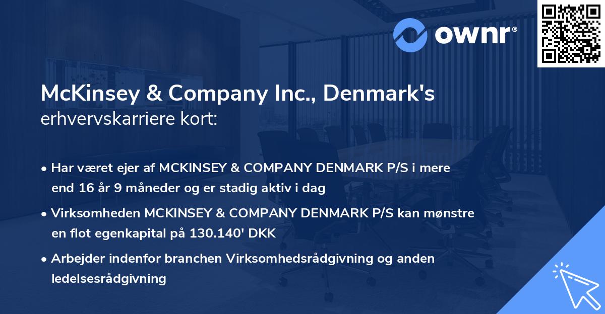 McKinsey & Company Inc., Denmark's erhvervskarriere kort
