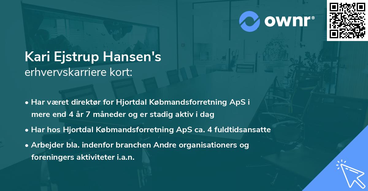 Kari Ejstrup Hansen's erhvervskarriere kort