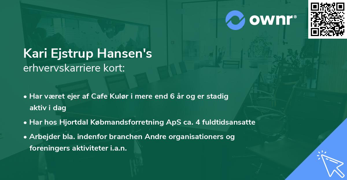 Kari Ejstrup Hansen's erhvervskarriere kort