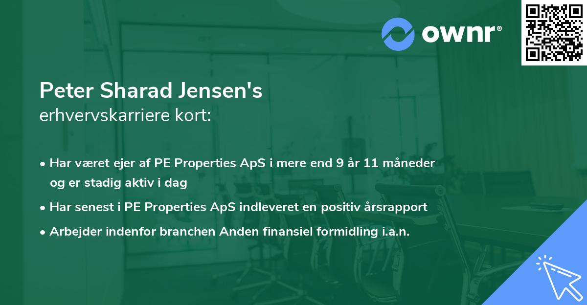 Peter Sharad Jensen's erhvervskarriere kort