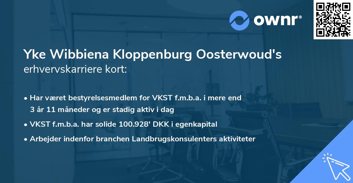 Yke Wibbiena Kloppenburg Oosterwoud's erhvervskarriere kort