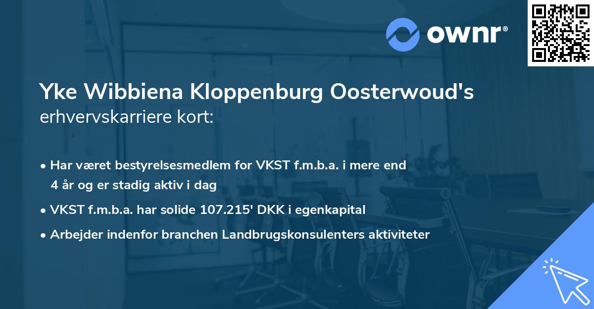 Yke Wibbiena Kloppenburg Oosterwoud's erhvervskarriere kort