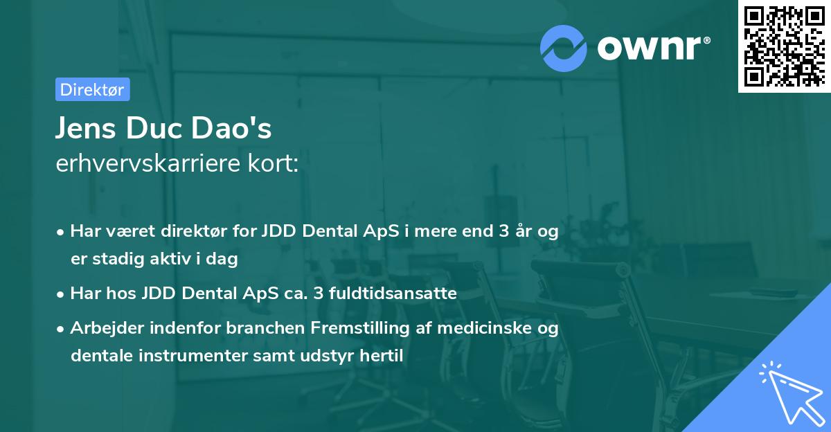 Jens Duc Dao's erhvervskarriere kort