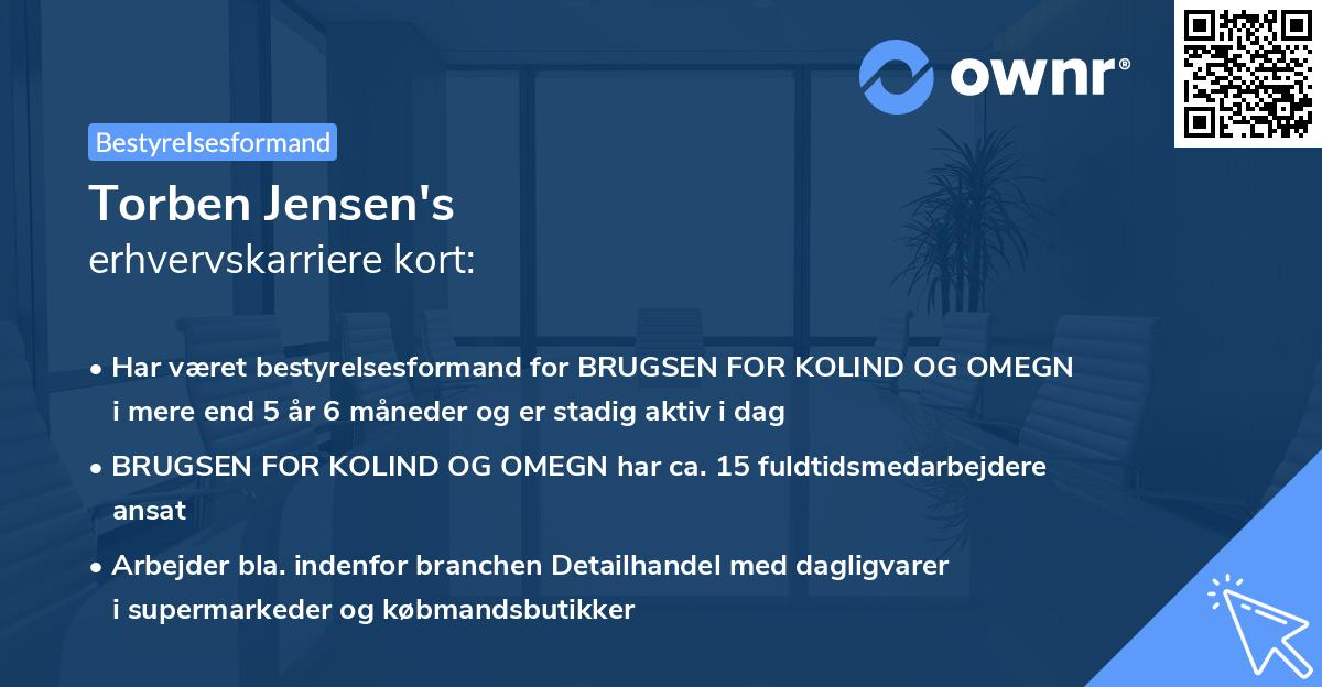 Torben Jensen's erhvervskarriere kort