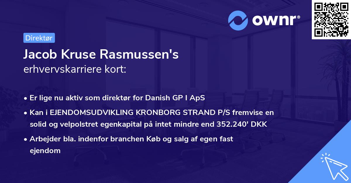 Jacob Kruse Rasmussen's erhvervskarriere kort