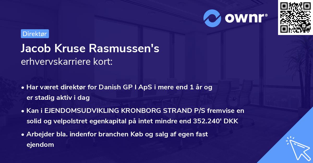 Jacob Kruse Rasmussen's erhvervskarriere kort